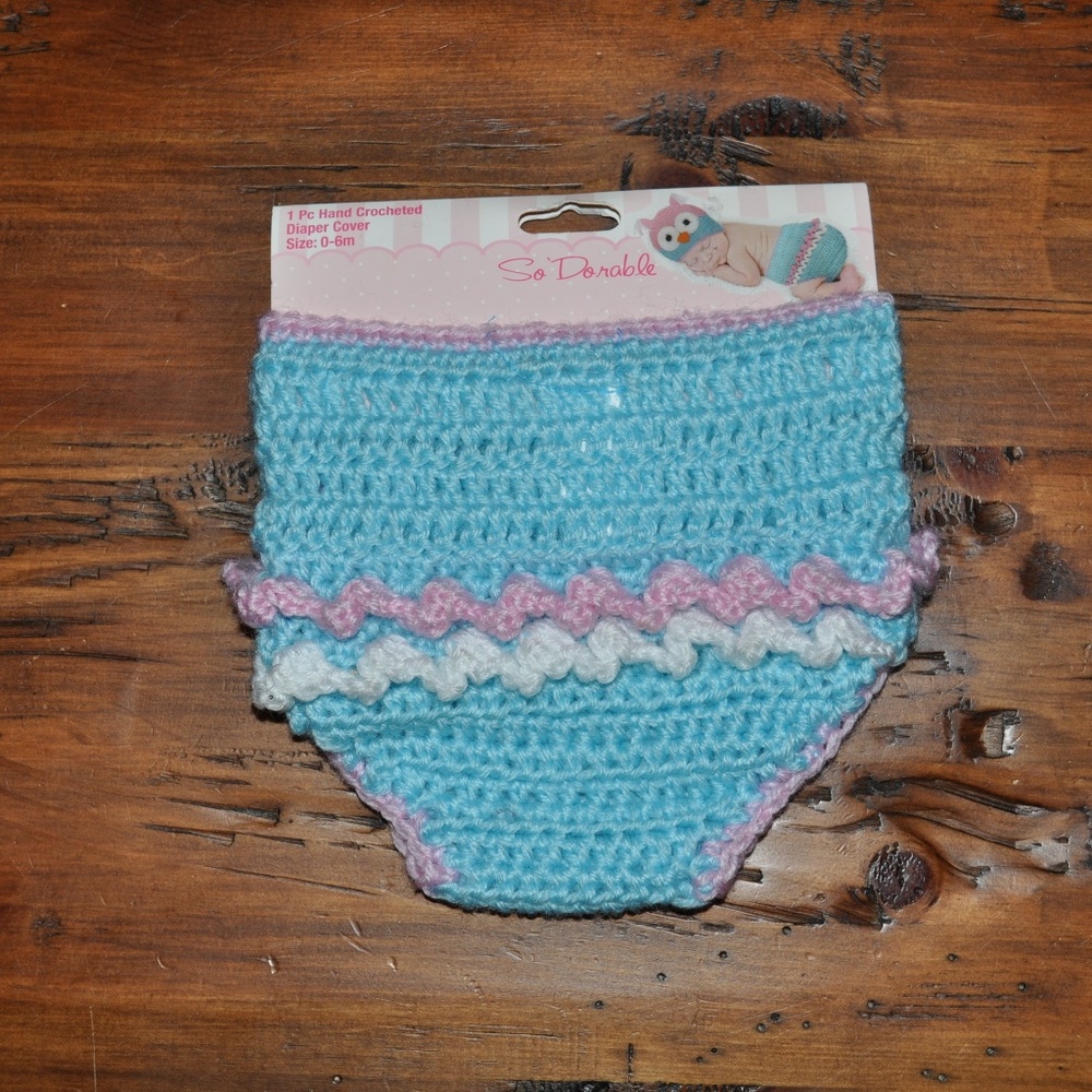 New SO'DORABLE Hand Crochet Diaper Cover NWT - Picture 2 of 5